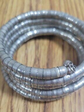 Silver Coil Wrap Bracelet - Women Jewelry
